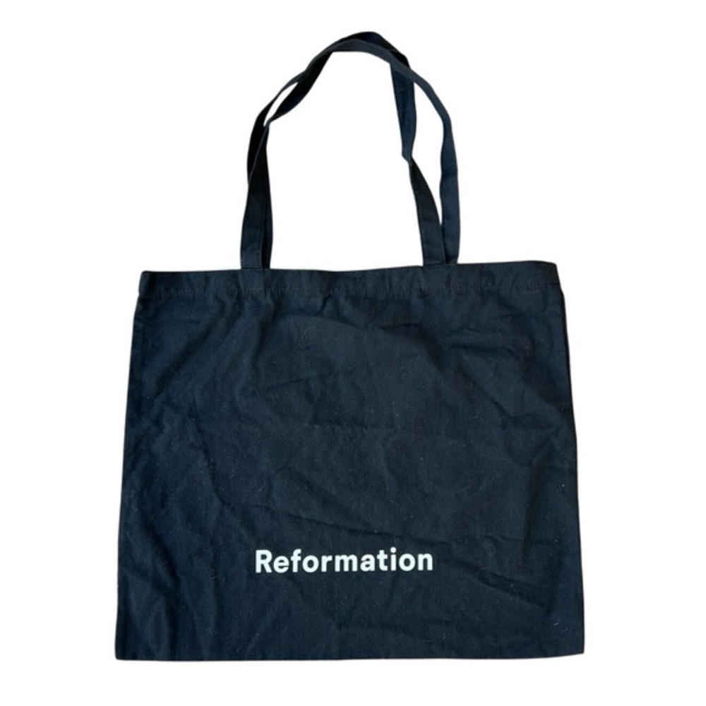 Reformation Black Canvas Logo Tote Bag Large Eco Reusable Clean Girl Everyday